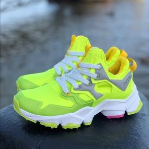 Neon Yellow Reflective Running Sneakers